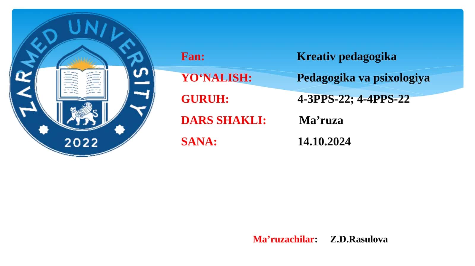 XVII asrdan XIX asrning birinchi yarmigacha tarbiya, maktab va pedagogik fikrlar rivoji.XIX asrning 2 yarmi XX asr boshlarida Turkiston o‘lkasida tarbiya, maktab va pedagogik fikrlar