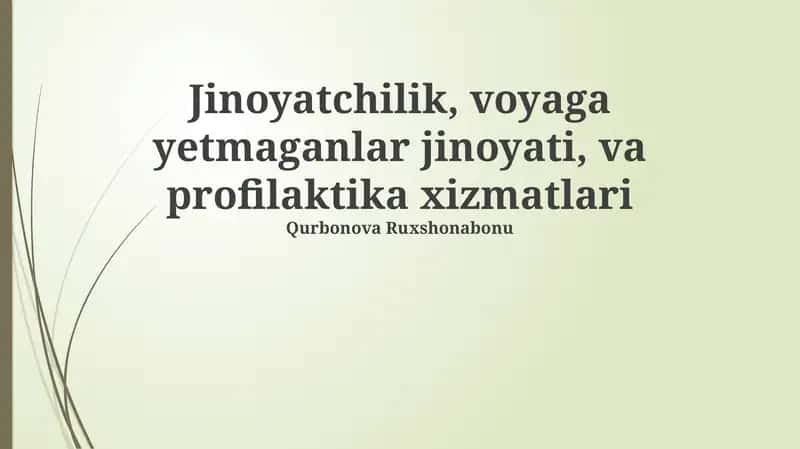 Jinoyatchilik va Voyaga Yetmaganlar Delinkvensiyasi: Ta'rif, Sabablar va Oqibatlar