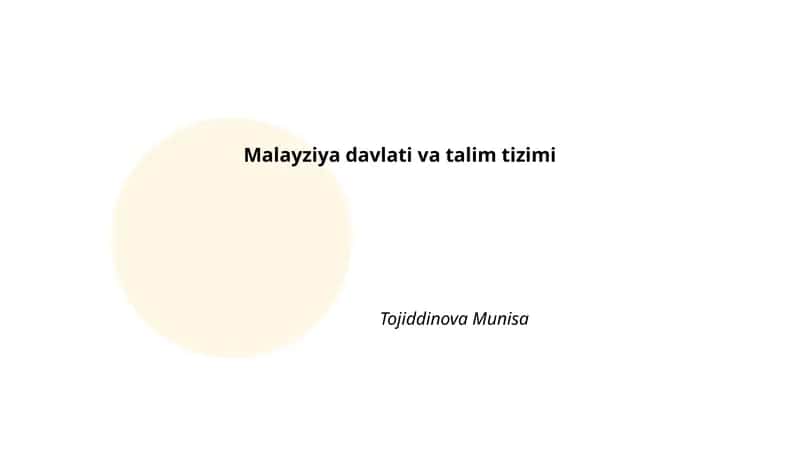 Malayziya davlati va talim tizimi