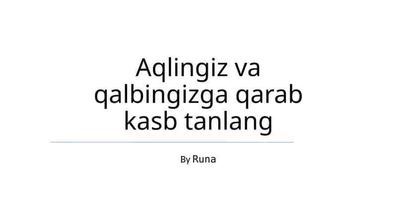Kasb tanlash