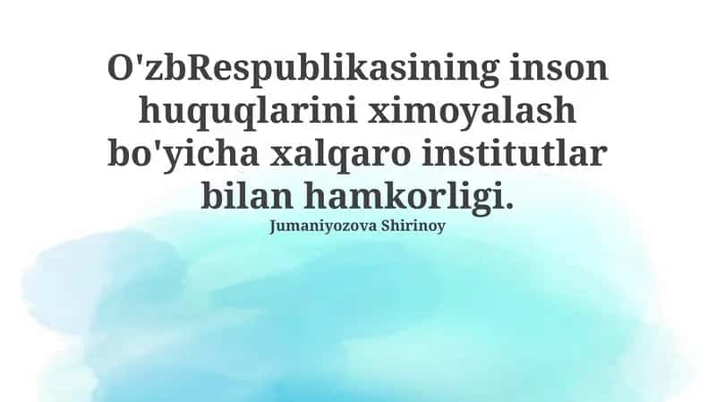 O'zbekistonning Inson Huquqlari