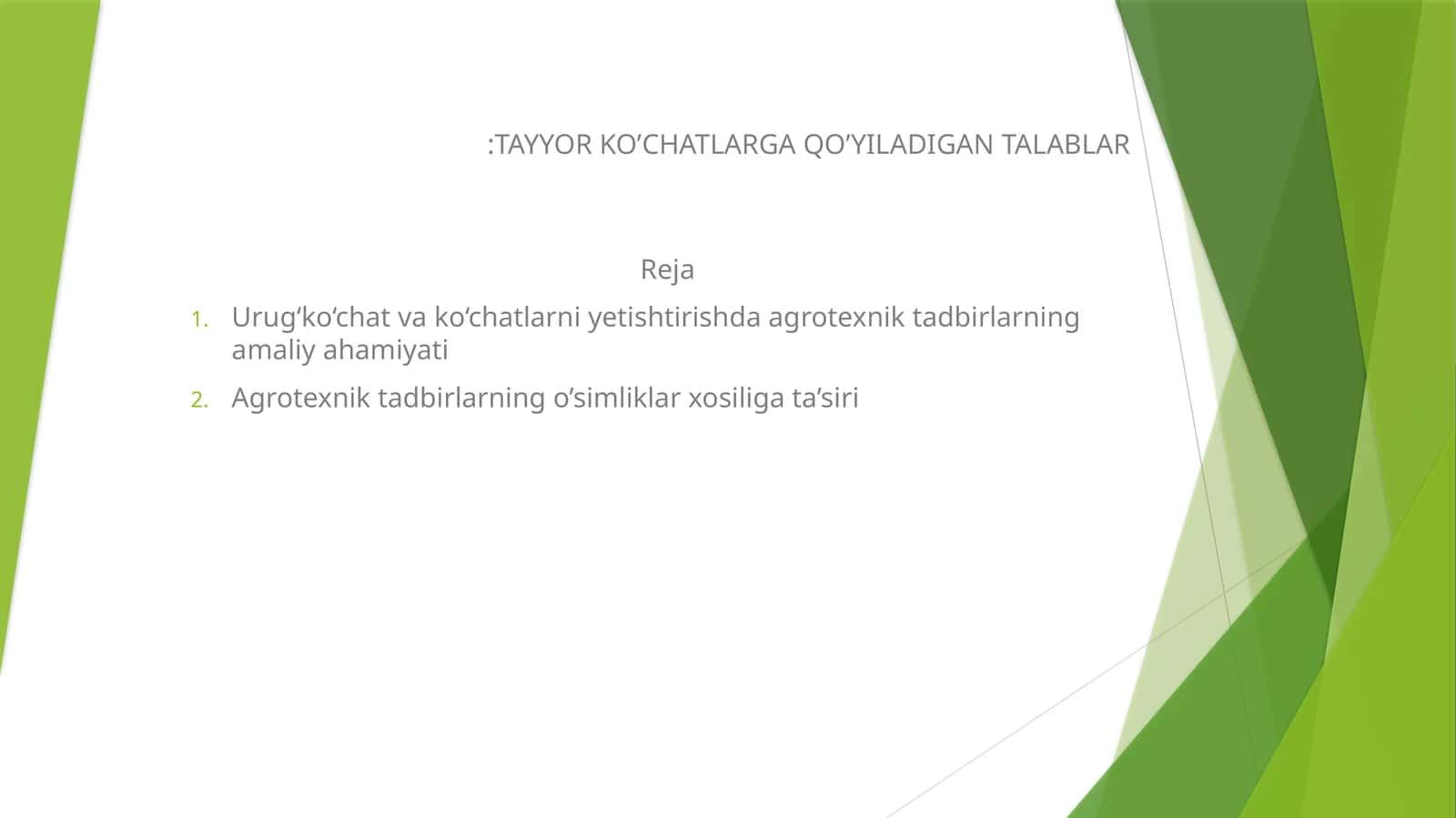 Agrotexnik Tadbirlar