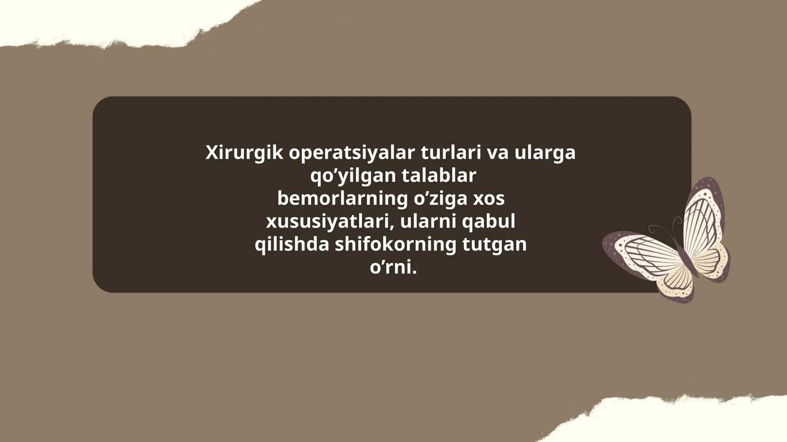 Xirurgik operatsiyalar turlari va ularga qo’yilgan talablar