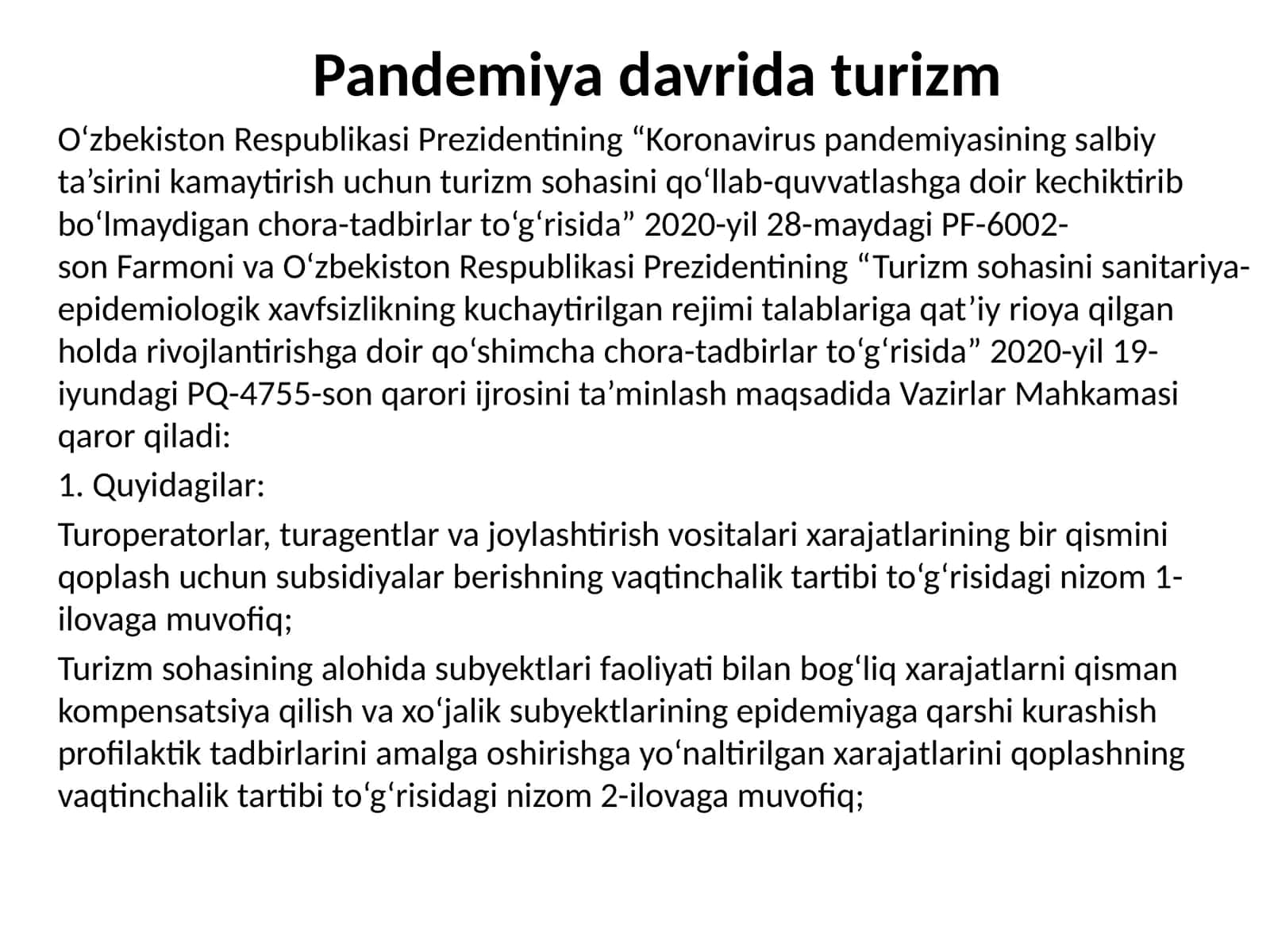 Pandemiyadavri turizm