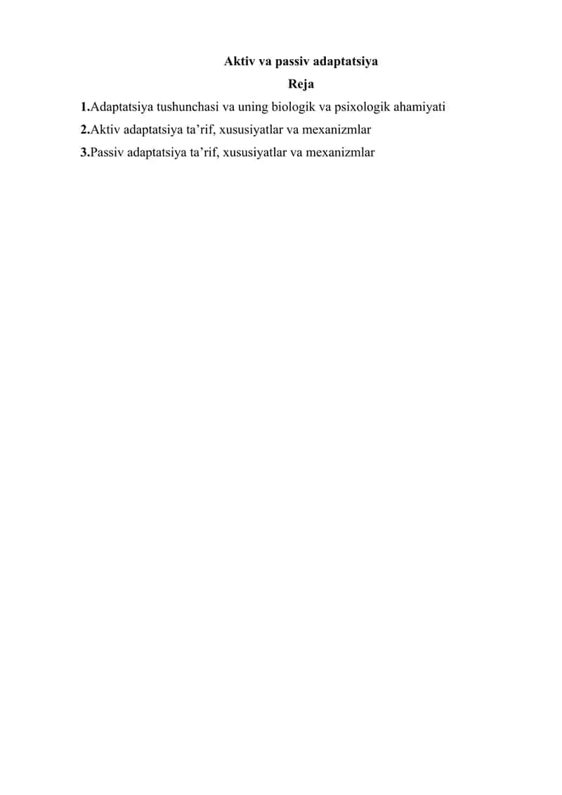 Aktiv va passiv adaptatsiya
