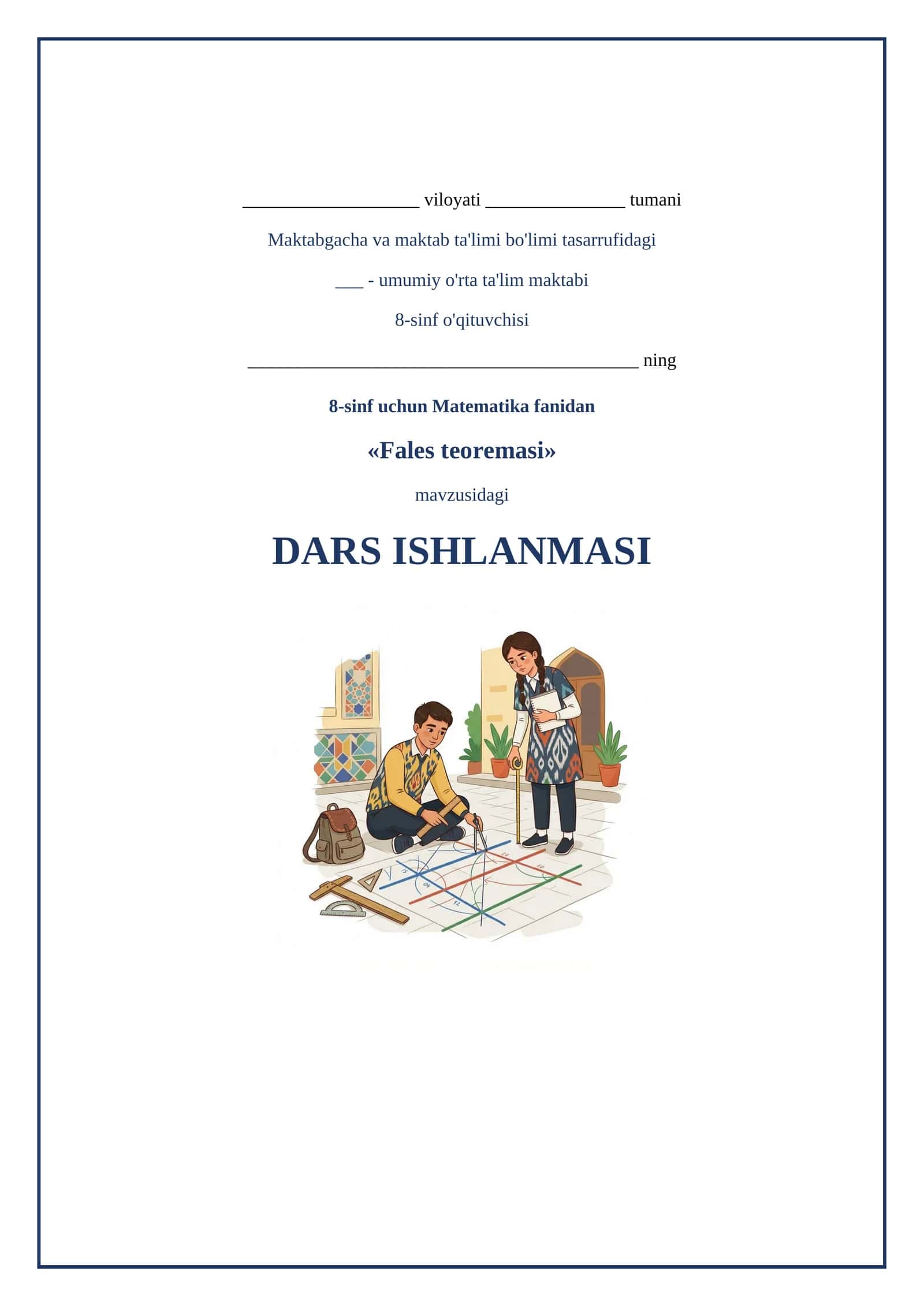 Lesson on Fales teoremasi