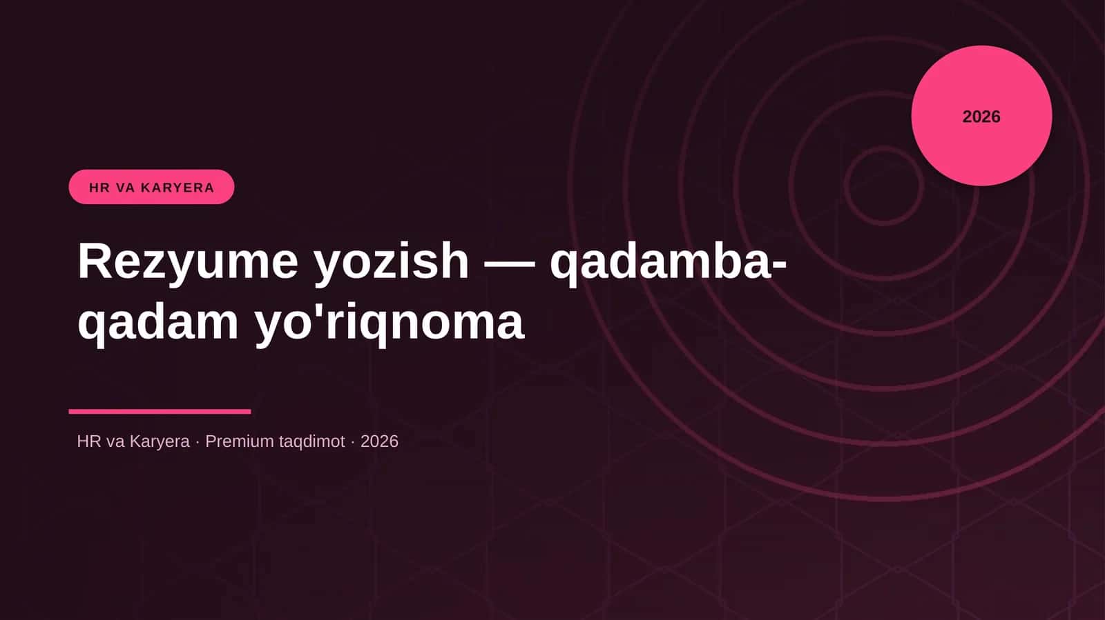 Rezyume yozish — qadamba-qadam yo'riqnoma