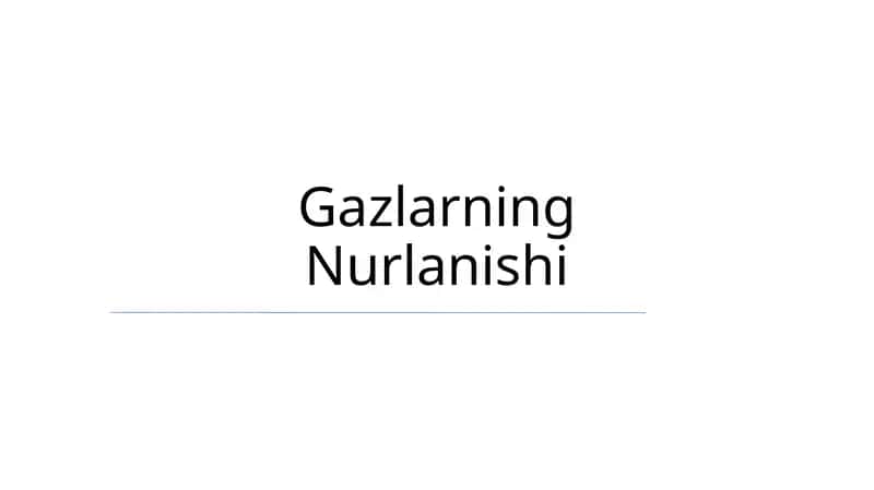 Gazlarning Nurlanishi