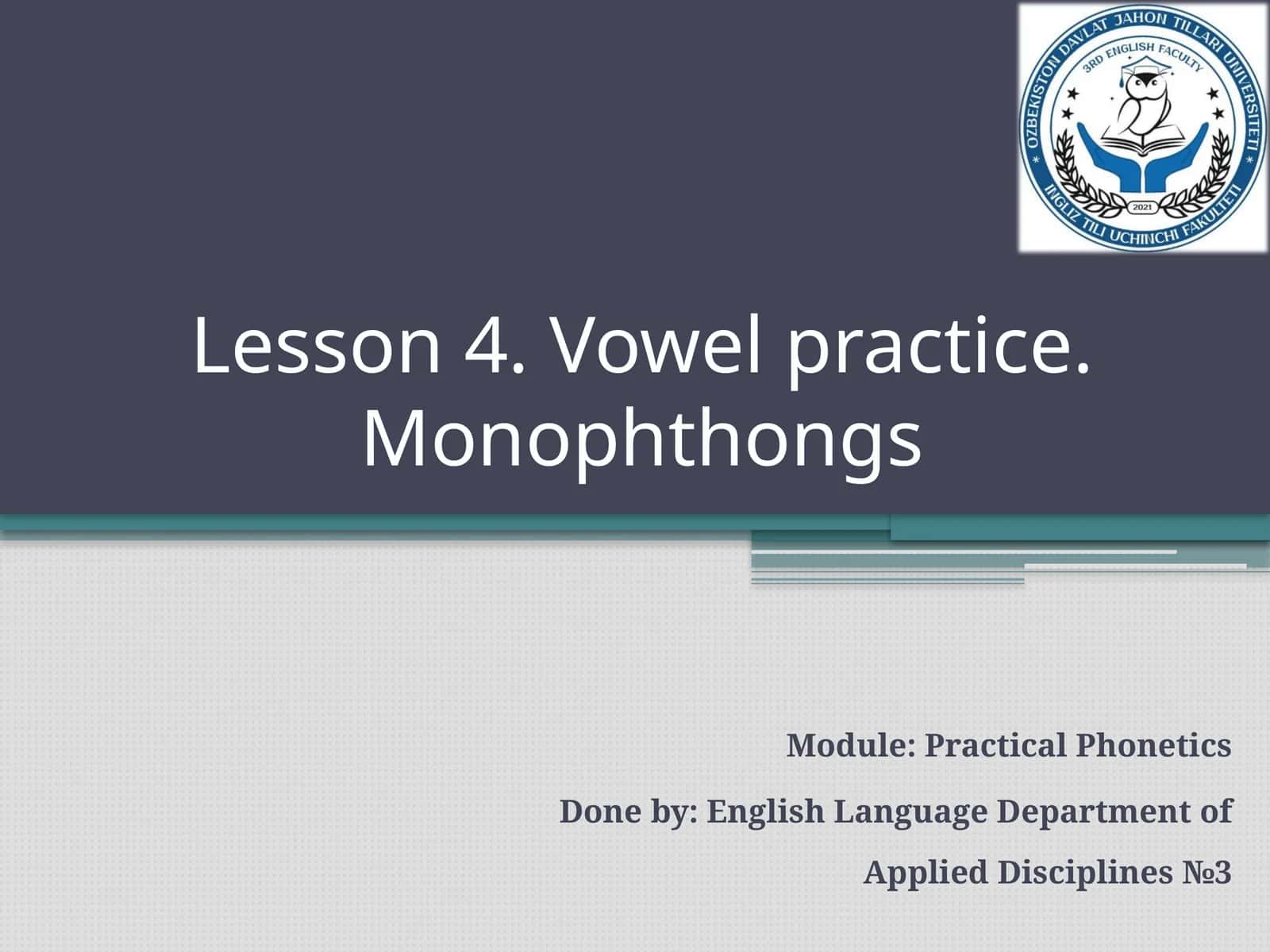 Monophthongs