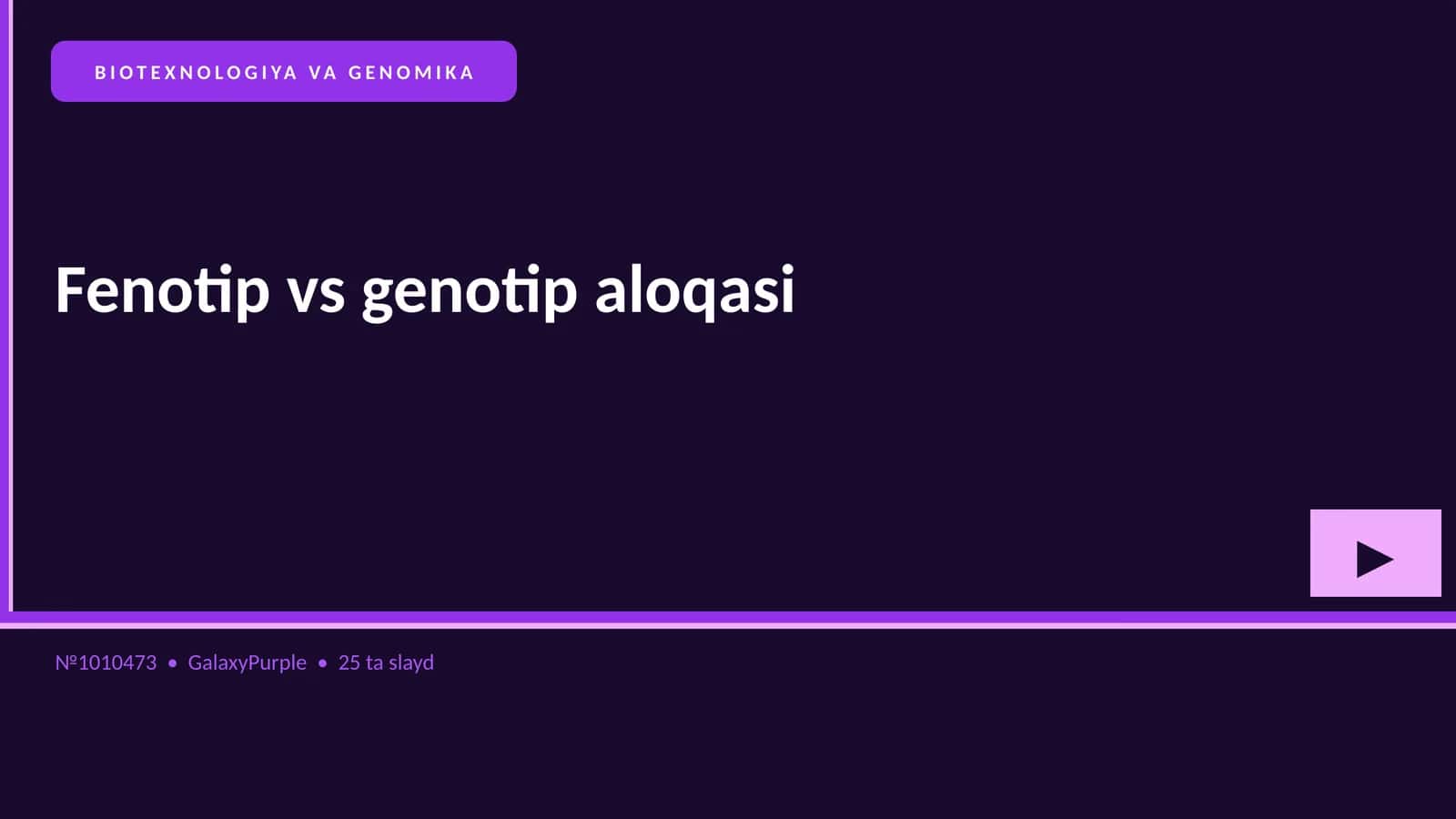 Fenotip vs genotip aloqasi