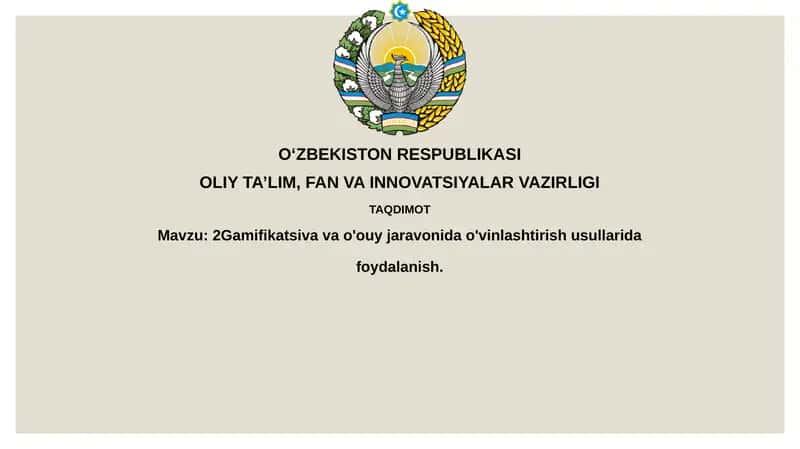 Gamifikatsiya Ta'limda