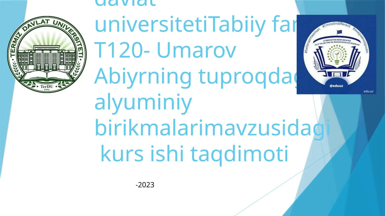Umarov Abiyrning tuproqdagi alyuminiy birikmalari