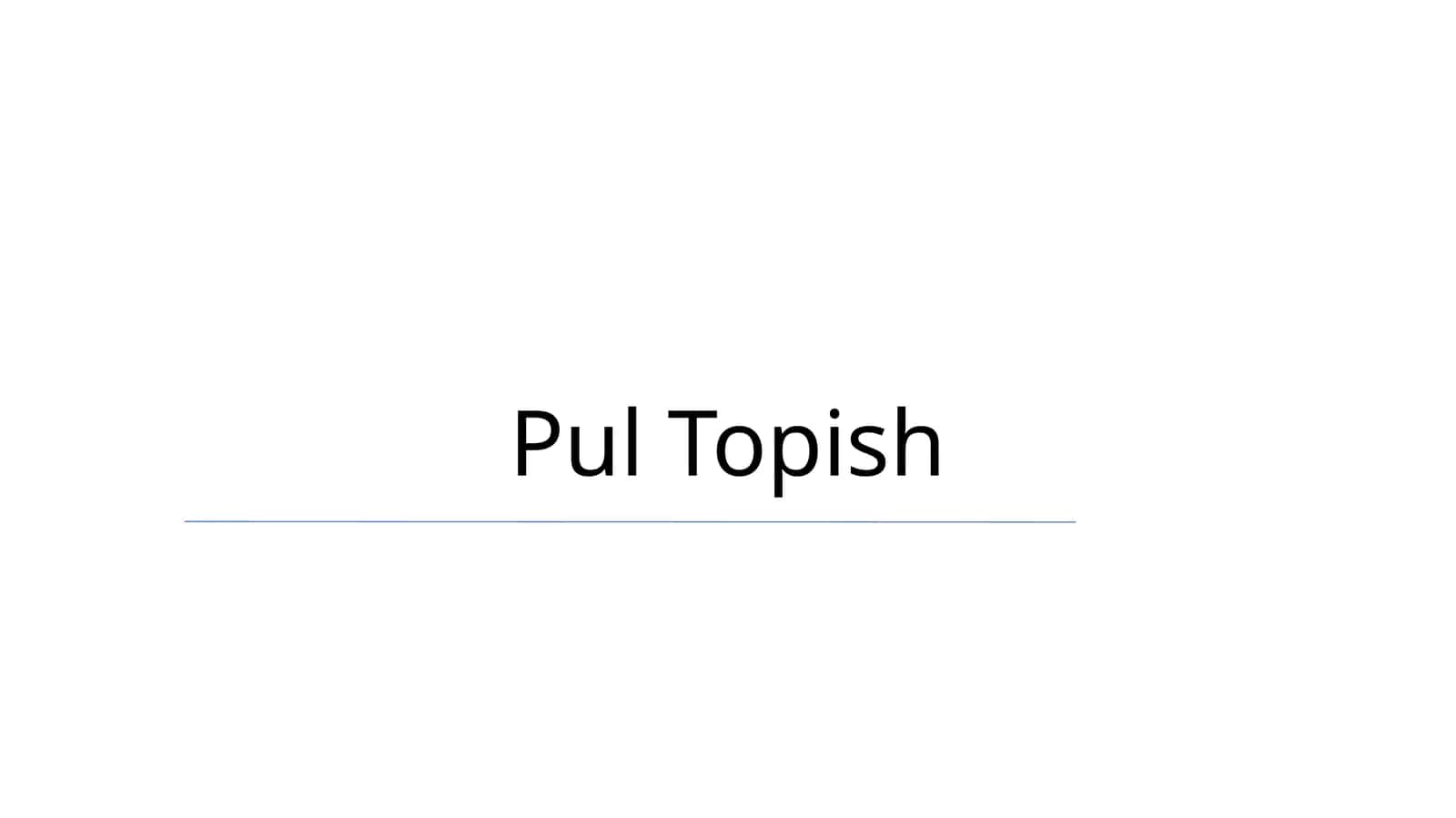 Pul Topish