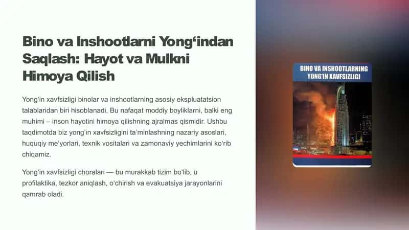 BINO VAINSHOOTLARNING YONG'IN XAVFSIZLIGI
