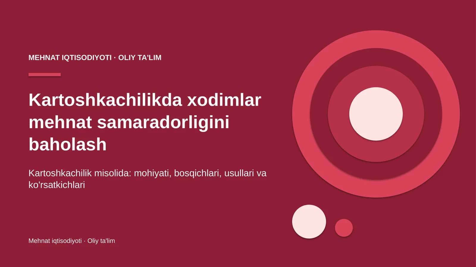 Kartoshkachilikda xodimlar mehnat samaradorligini baholash
