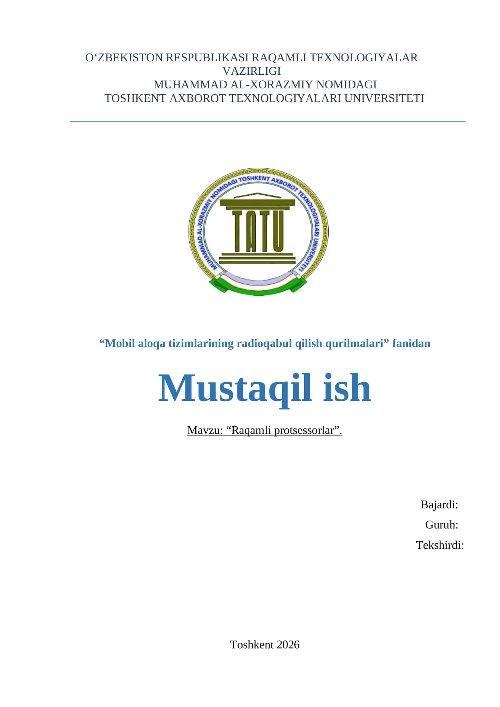 Raqamli protsessorlar