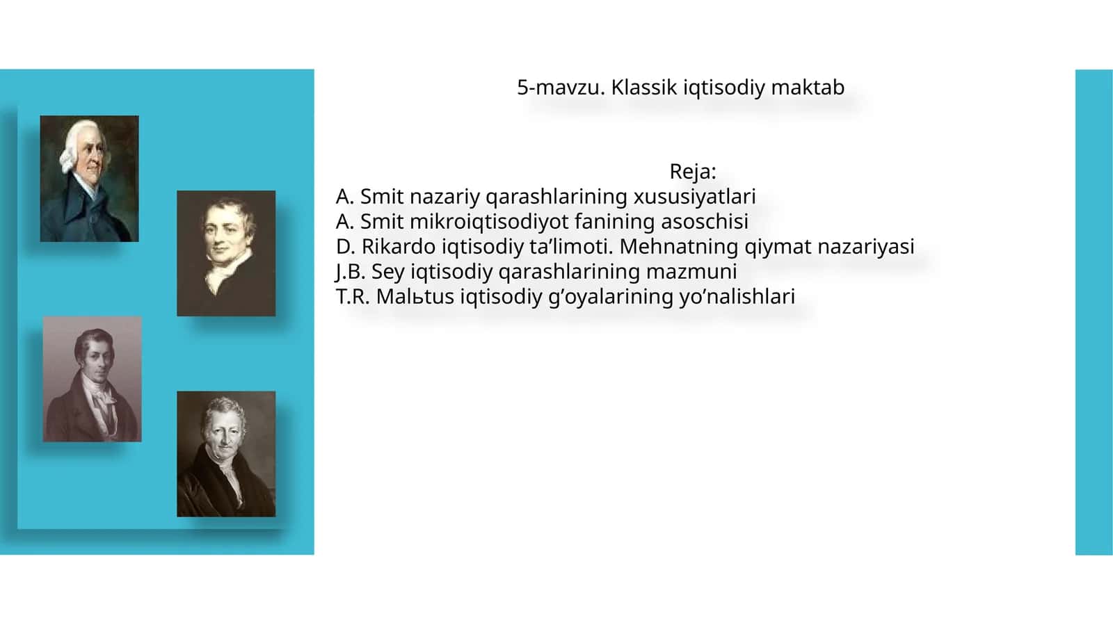 5-mavzu. Klassik iqtisodiy maktab