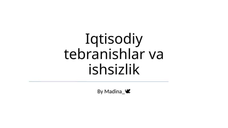 Iqtisodiy tebranishlar va ishsizlik