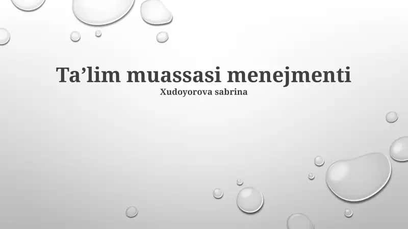 Taʼlim muassasi menejmenti