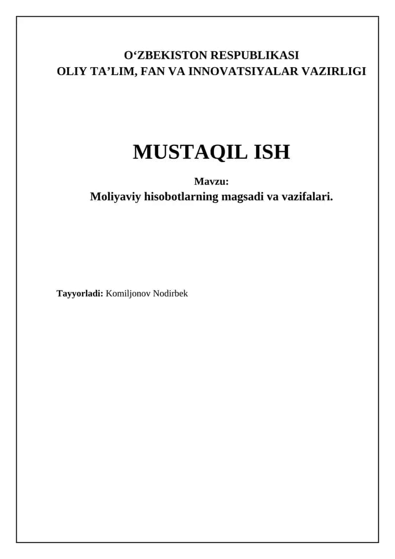 Moliyaviy hisobotlar