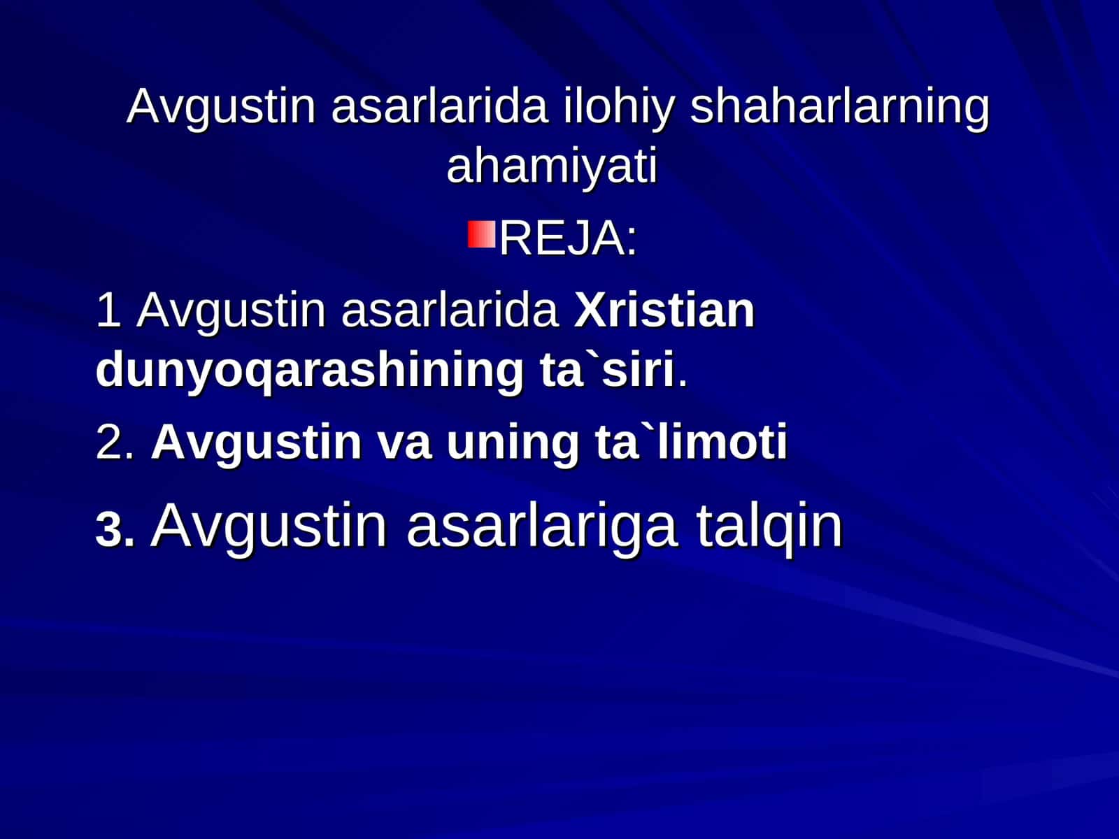 Avgustin asarlarida ilohiy shaharlarning ahamiyati