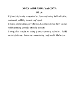 XI-XV asrlarda Yaponya