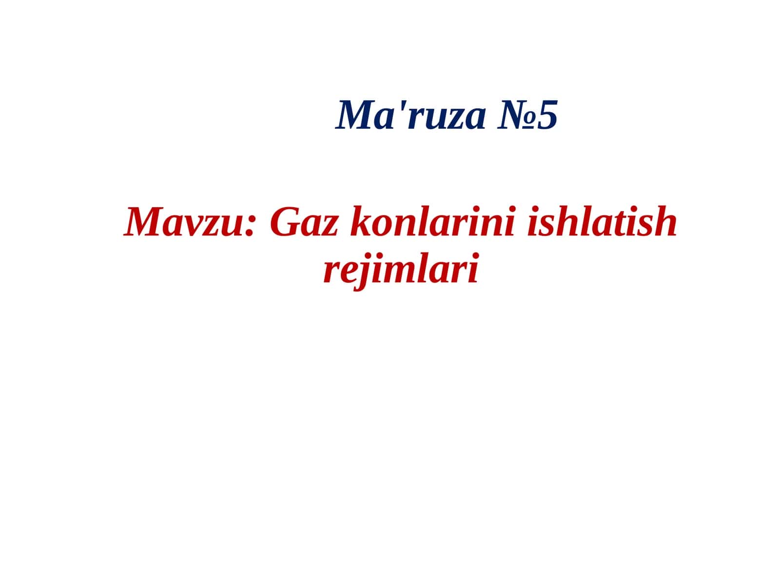 Gaz konlarini ishlatish rejimlari