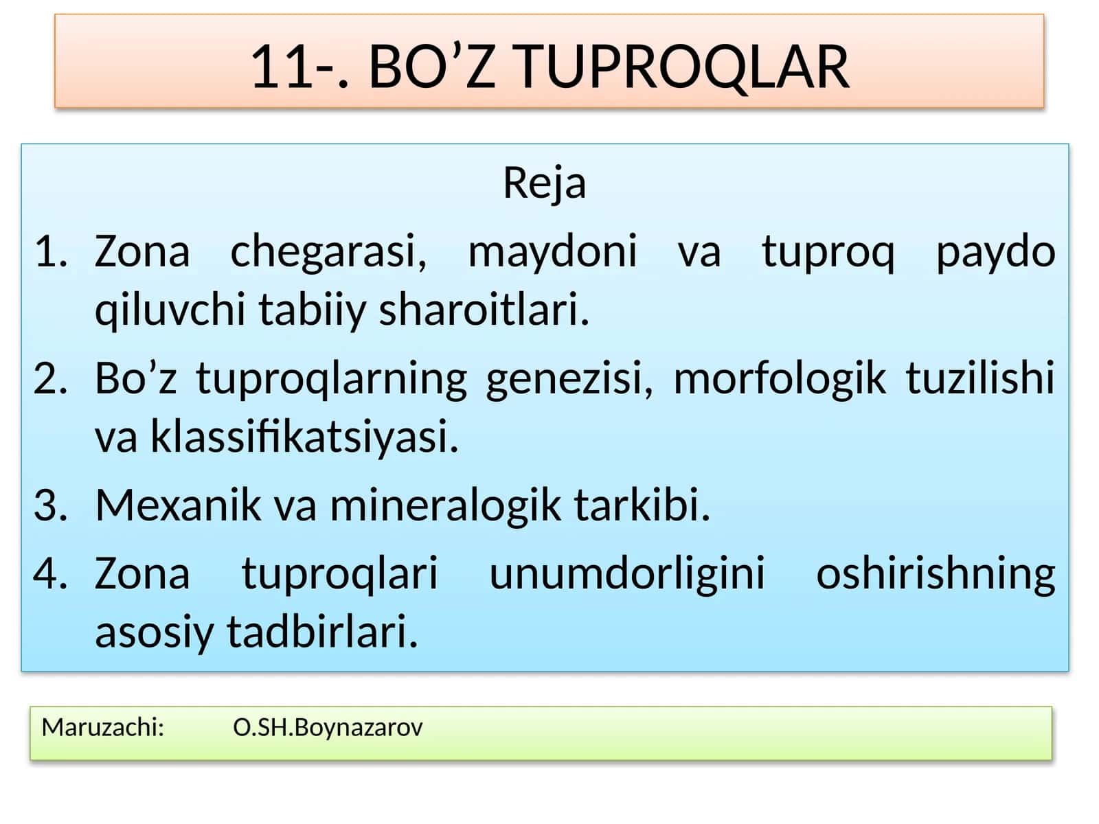 BO’Z TUPROQLAR
