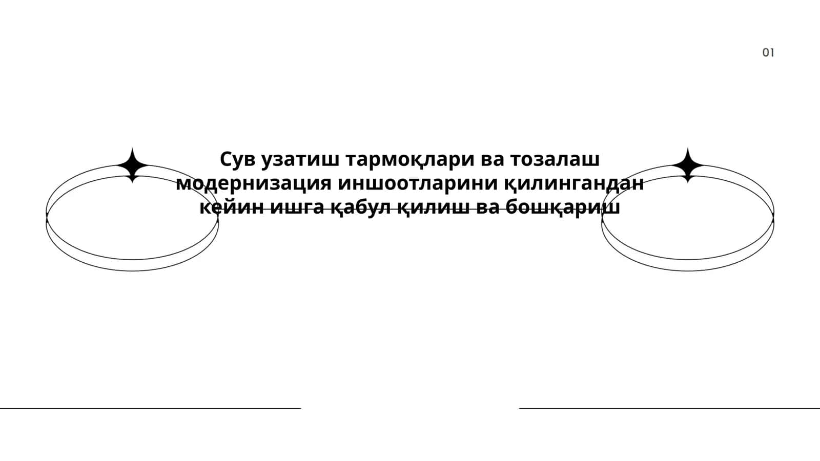 Сув узатиш тармоқлари ва тозалаш модернизация иншоотларини қилингандан кейин ишга қабул қилиш ва бошқариш