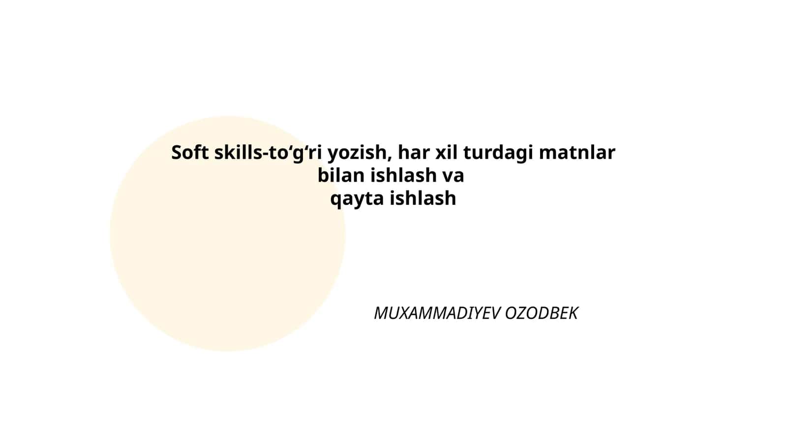 Soft skills va muvaffaqiyatli kommunikatsiya