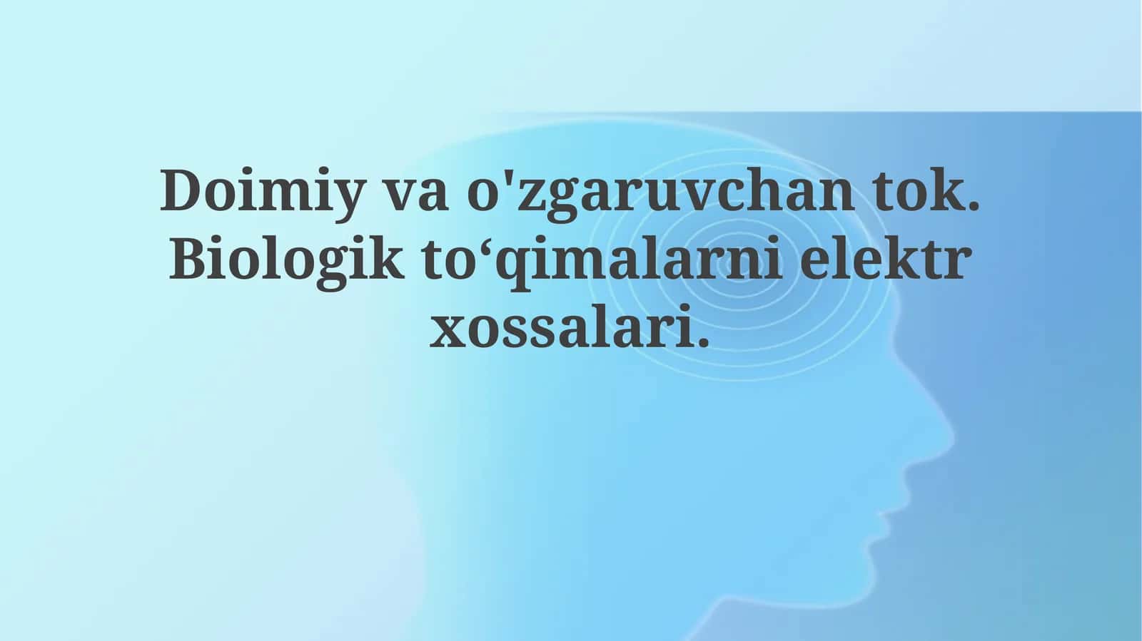 Biologik to'qimalar xossalari