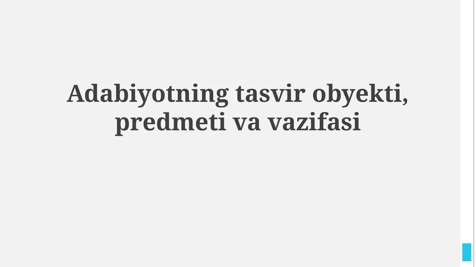 Adabiy Tasvirning Asosiy Elementlari