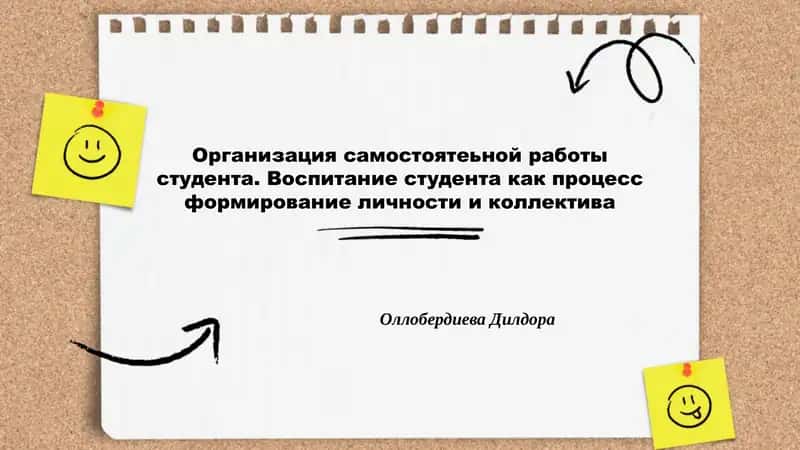 Организация самостоятельной работы студента