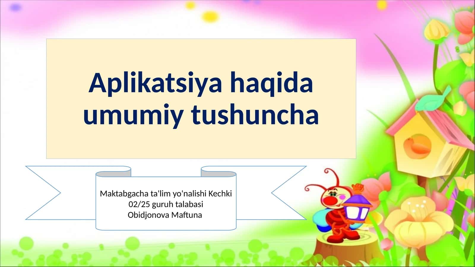Aplikatsiya haqida umumiy tushuncha