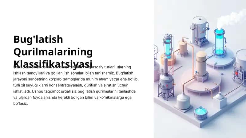 Bug'latish Qurilmalarining Klassifikatsiyasi