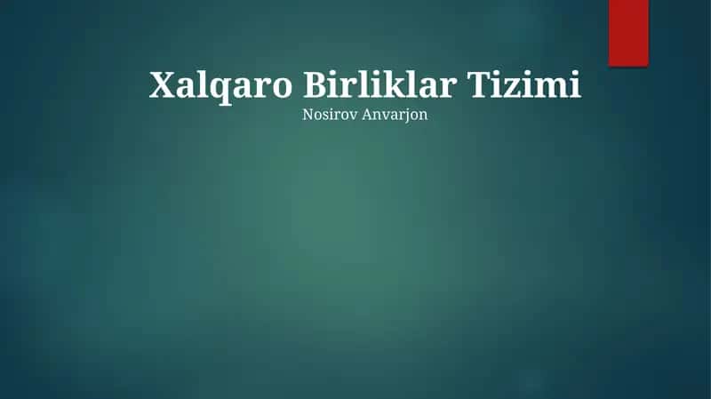 Xalqaro Birliklar Tizimi