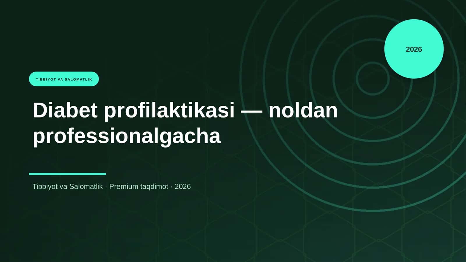 Diabet profilaktikasi — noldan professionalgacha