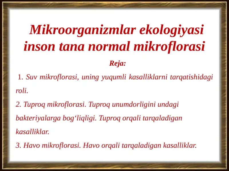 Mikroorganizmlar ekologiyasi