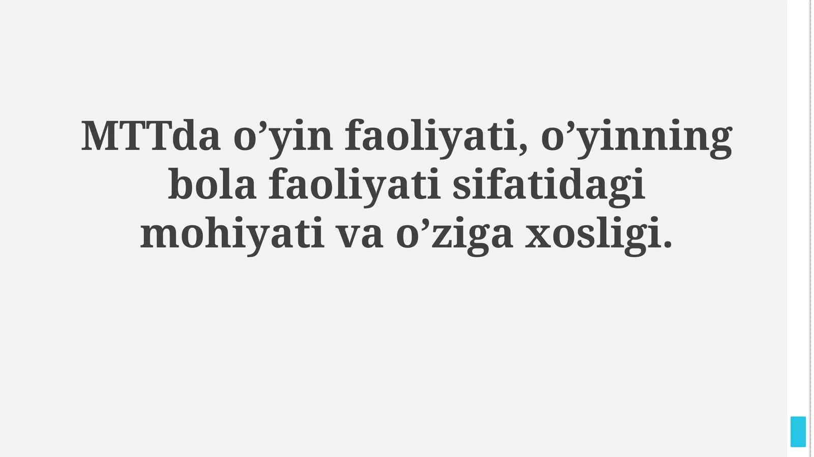 O'yin Faoliyati