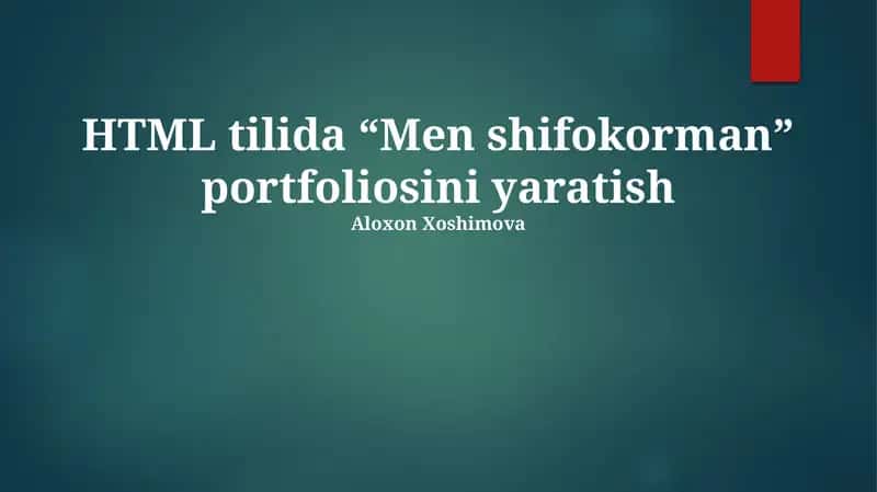 Men shifokorman portfoliosi