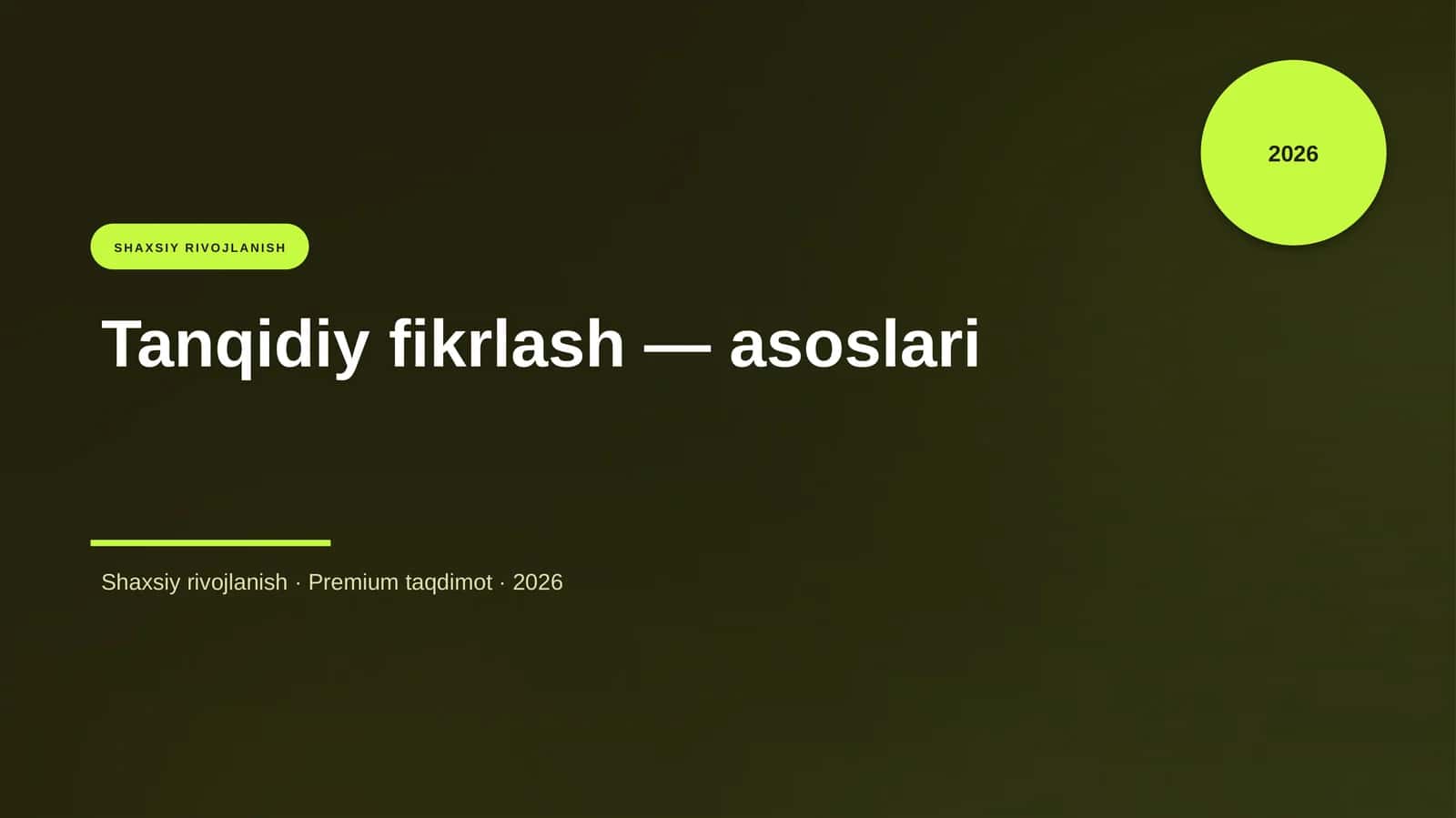Tanqidiy fikrlash — Asoslari
