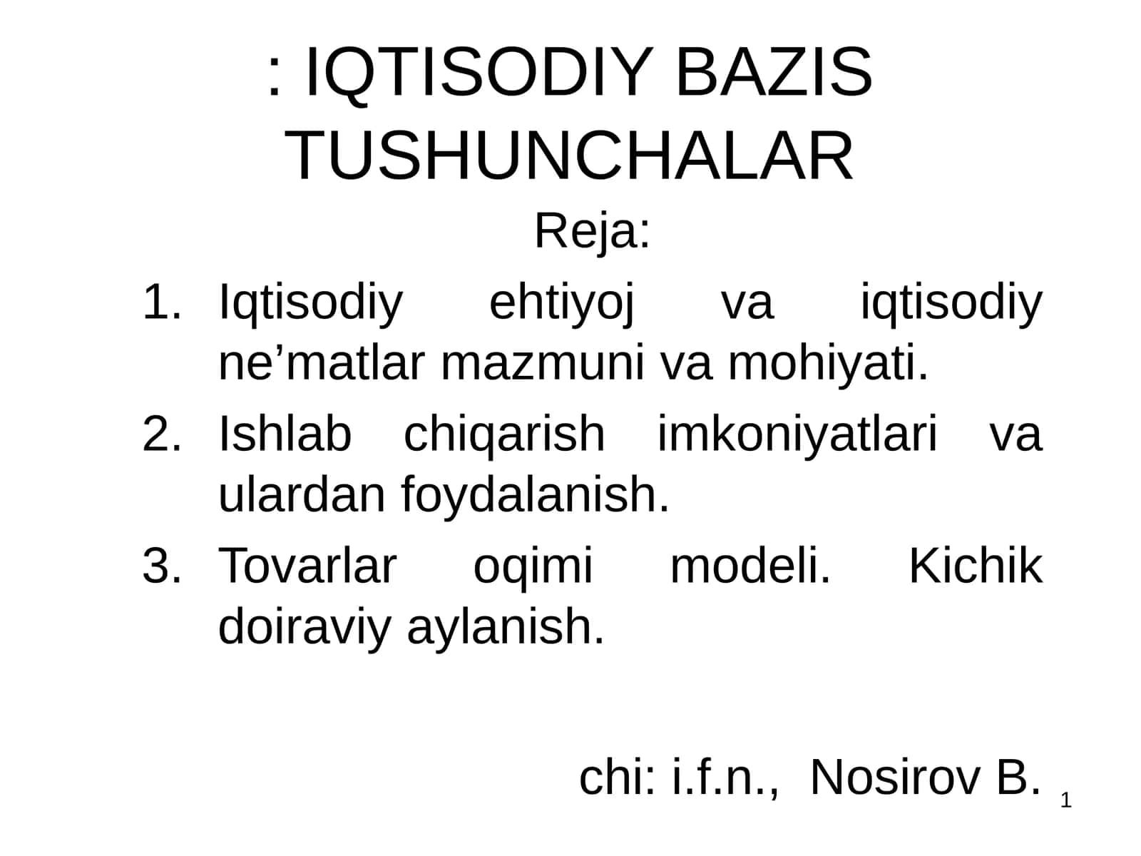 IQTISODIY BAZIS TUSHUNCHALAR