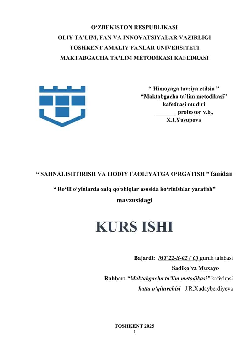 Roʻlli oʻyinlarda xalq qoʻshiqlar asosida koʻrinishlar yaratish