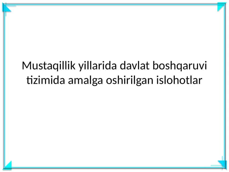 Davlat boshqaruvi tizimi