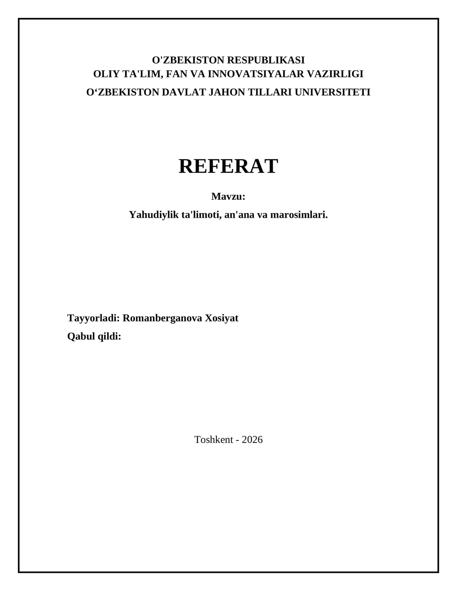 Yahudiylik ta'limoti, an'ana va marosimlari