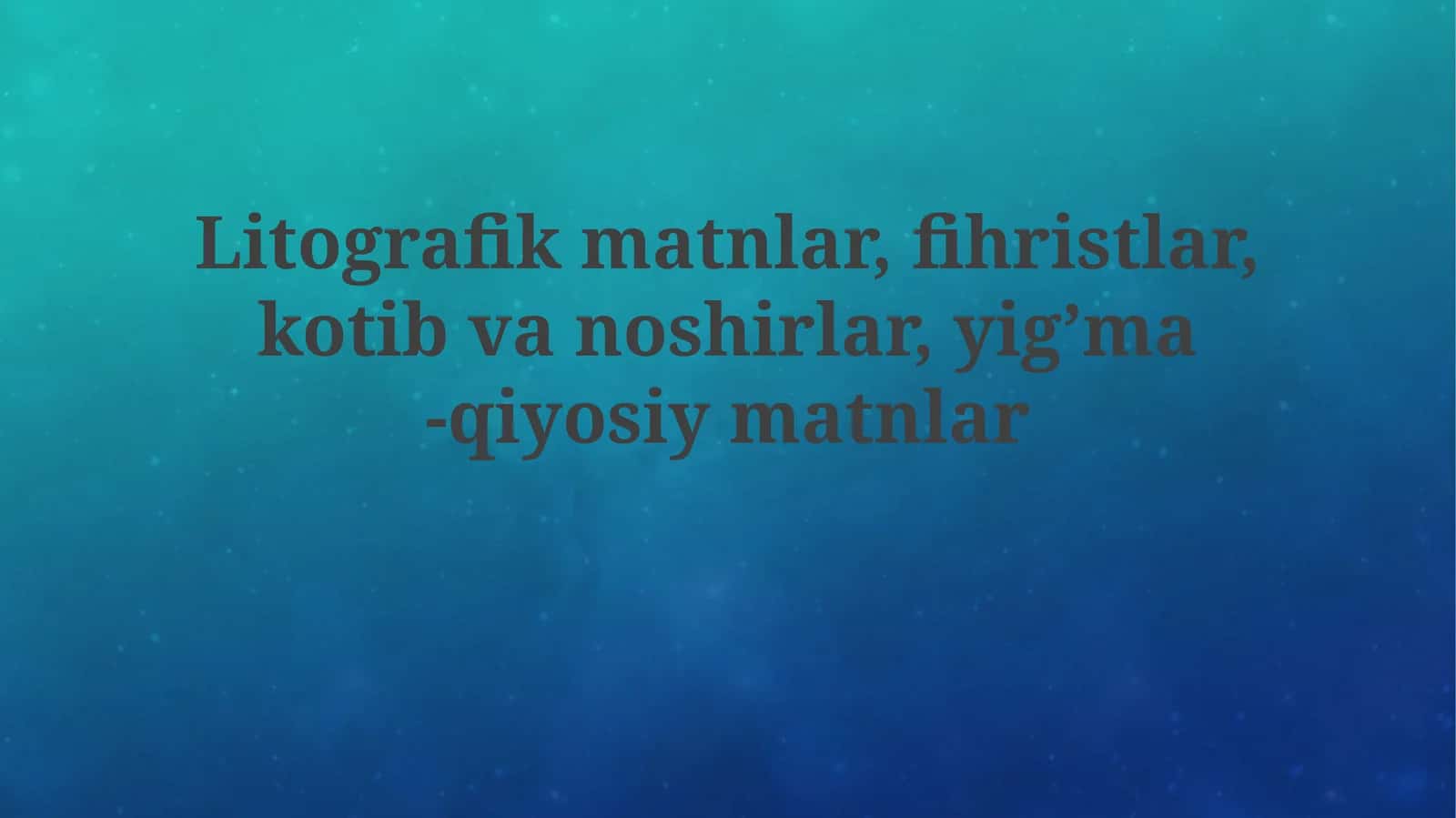 Litografik matnlar va nashriyot ishi tarixi