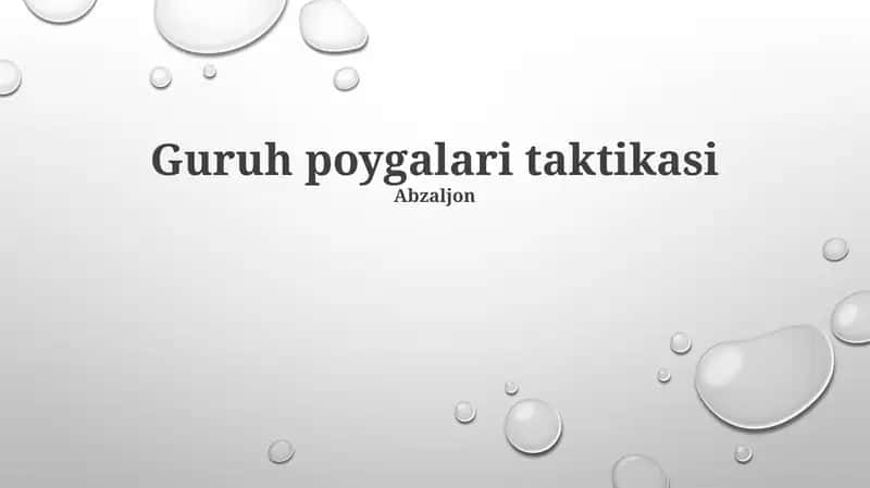 Guruh poygalari taktikasi