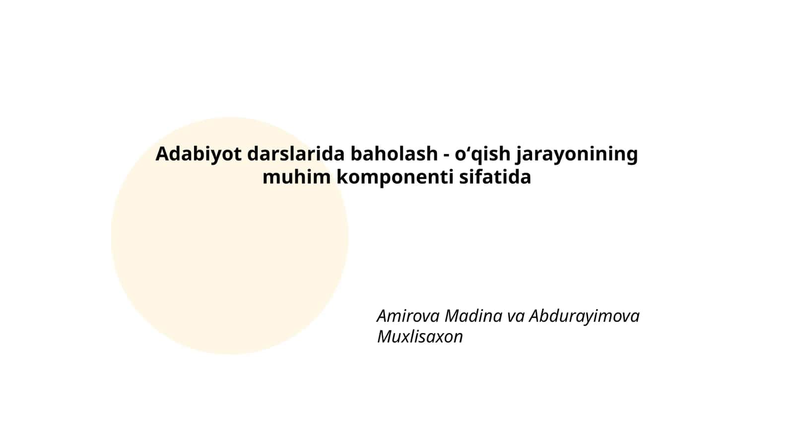 Adabiyot darslarida baholash