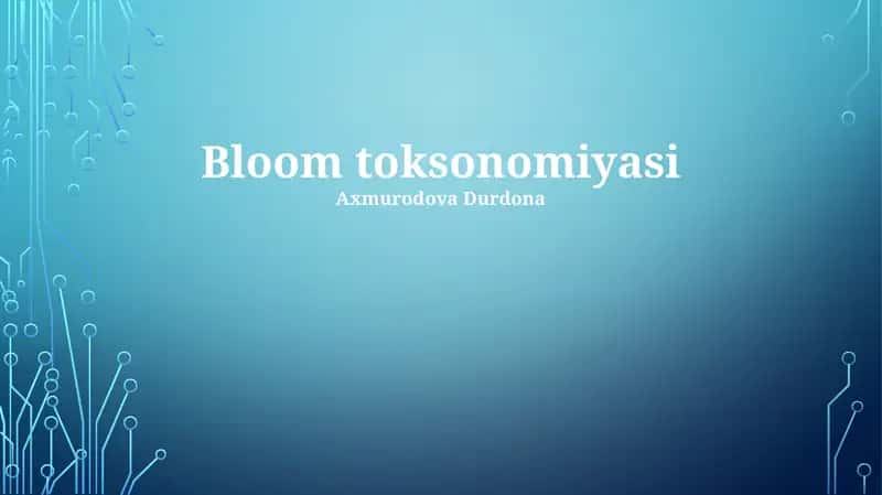 Bloom taksonomiyasi