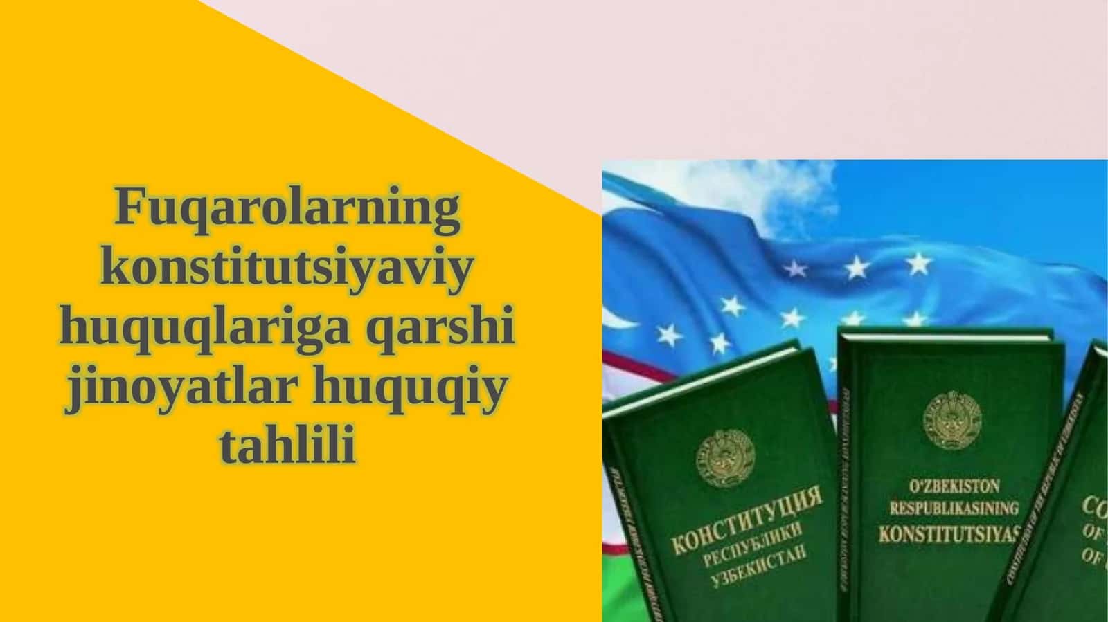 Fuqarolarning konstitutsiyaviy huquqlariga qarshi jinoyatlar huquqiy tahlili